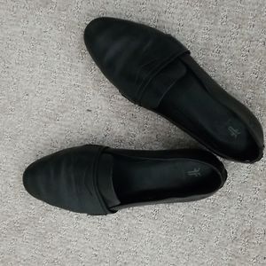 Frye Terri Leather Penny Loafer Flats Black Size 8
